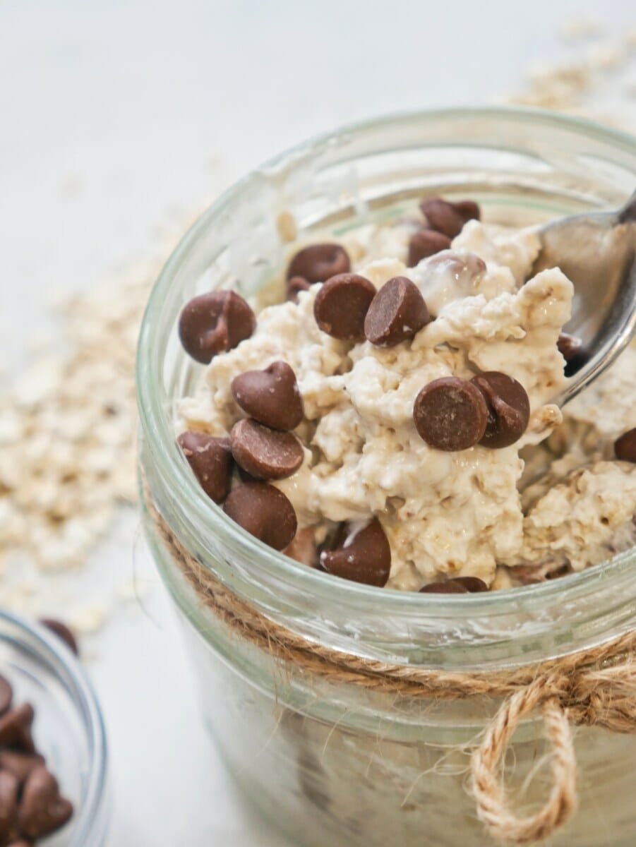 Best Ever Chocolate Chip Overnight Oats (with Greek Yogurt) No Fuss