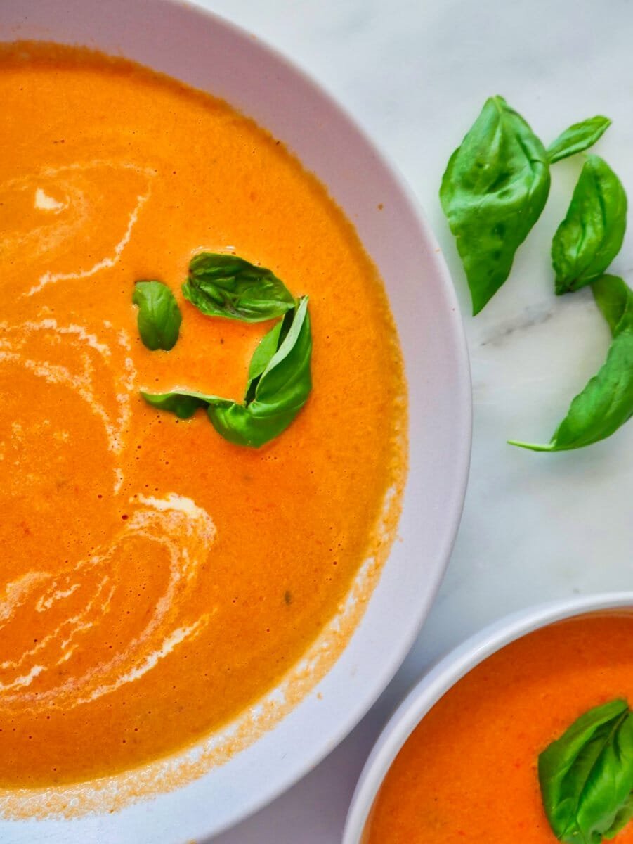 Creamy Tomato Basil Soup No Fuss Kitchen