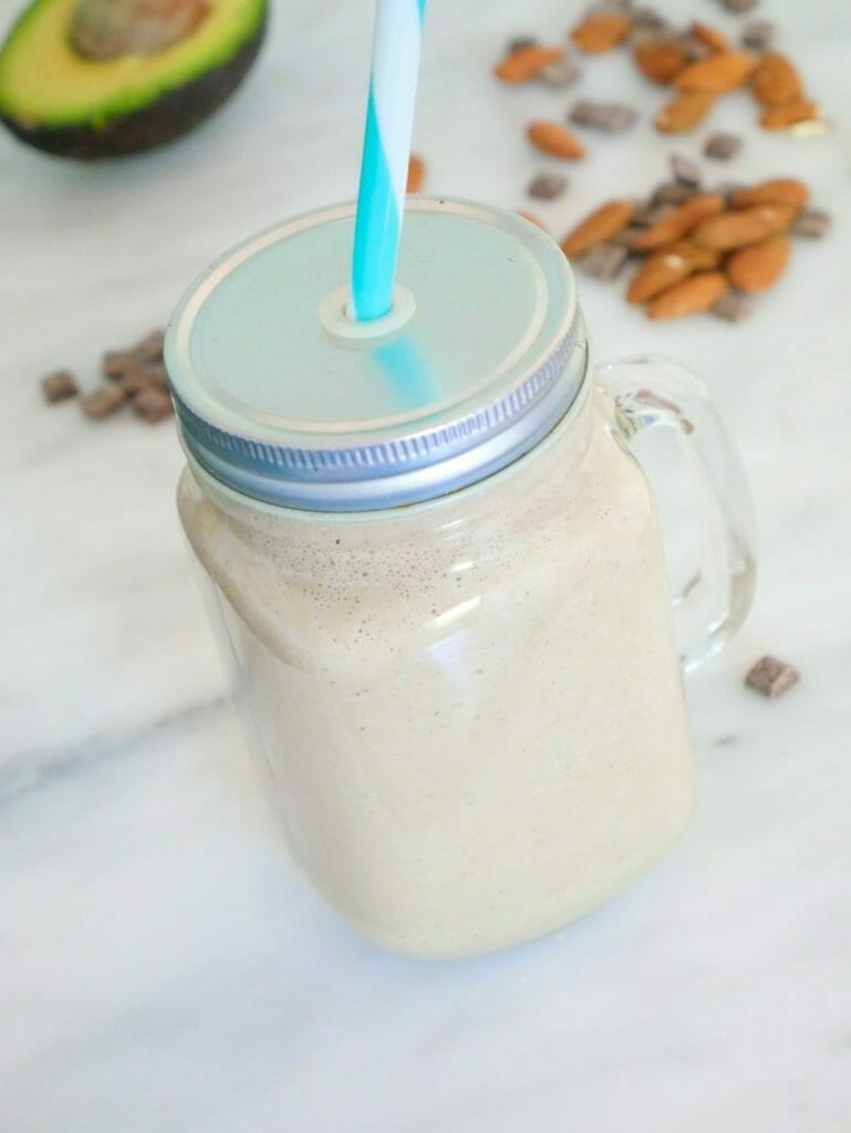 Chocolate almond butter protein shake smoothie (Keto Friendly!) No